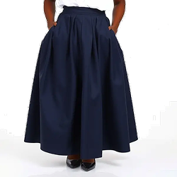 Longue Jupe Paysanne Bleu Marine – Uniforme Scolaire Fille Côte d’Ivoire – Conforme au Code Vestimentaire des Établissements