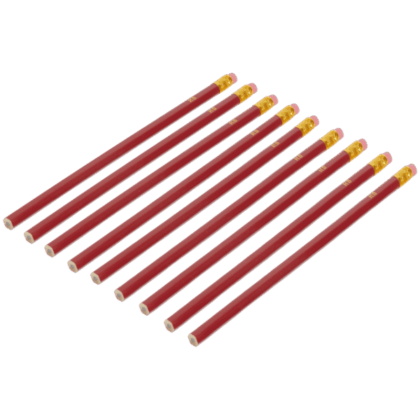 Lot de 10 Crayons à Papier Rouge HB avec Gomme intégrée – Pour Écriture & Dessin Scolaire Côte d’Ivoire
