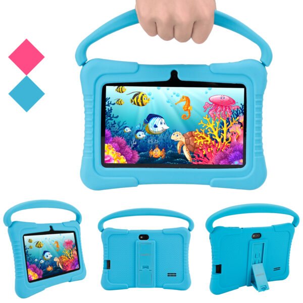 Tablette Android 7 pouces Tablette éducative avec verrouillage parental Protection des yeux Tablettes à écran HD pour l'étude Gadgets d'apprentissage.