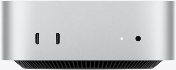 Mac mini Apple 2024 – Puce M4 – CPU 10 cœurs – GPU 10 cœurs – 16 Go RAM – 256 Go SSD – Argent