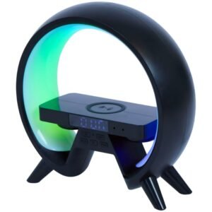 Réveil digital Xtronic multifonction – Charge Qi, LED multicolore & Bluetooth