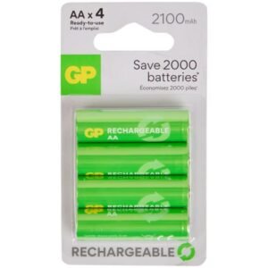 Piles GP rechargeables AA 2100 mAh (lot de 4) – NiMH, longue durée