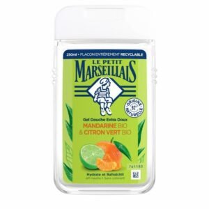 Le Petit Marseillais Gel Douche Extra Doux Mandarine Bio et Citron Vert Bio 250 ml – Fraîcheur Agrumée et Naturelle