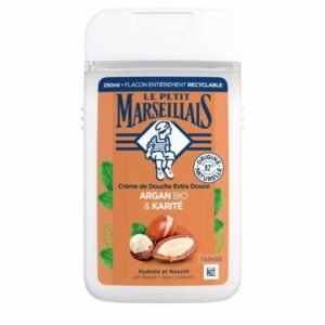 Le Petit Marseillais Crème de Douche Extra Douce Argan BIO et Karité 250 ml – Nutrition Naturelle et Confort