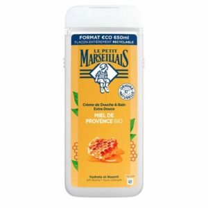 Le Petit Marseillais Crème de Douche et Bain Extra Douce Miel de Provence BIO 650 ml – Douceur Sucrée et Naturelle