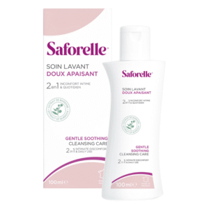 Gel Hygiène Intime Quotidienne Saforelle 100ml - Soin Lavant Doux - pH Physiologique 5.2 Format Nomade